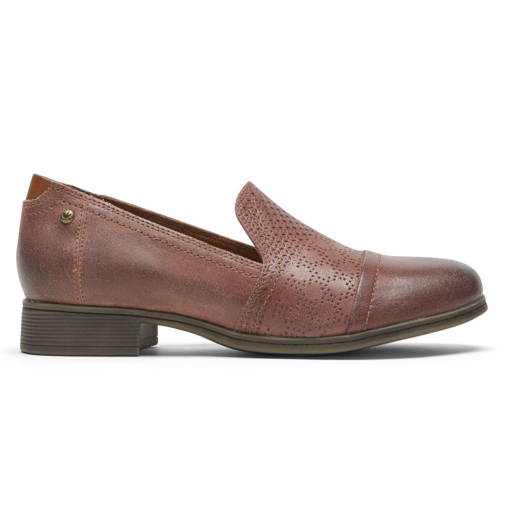 Scarpe Slip-On Rockport Donna - Cobb Hill Crosbie - Marroni - YIKOWFG-46